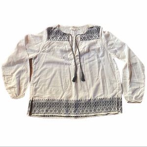 H&M peasant embroidery blouse